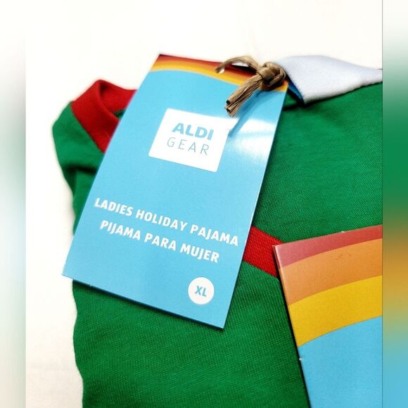 ALDI GEAR 2024 CHRISTMAS Aldi Tree Women's XL 2pc Cotton Blend Pajama Set Ltd Ed - Picture 6 of 10